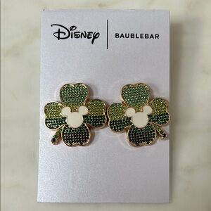 Disney BaubleBar Mickey shamrock Silhouette Ombre Earrings St Patrick’s Day
